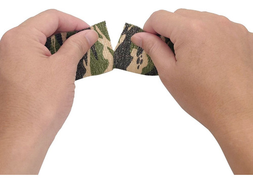 Kit 2 Bandagem Camufluda Pesca Fita Dedo Adesiva Elástica Cor Cinza