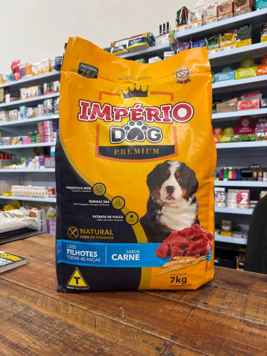 Ração Cães Filhotes Império Dog Premium Sabor Carne 7kg