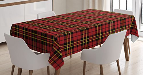 Ambesonne Checkered Tablecloth, Scottish British Nfg3d