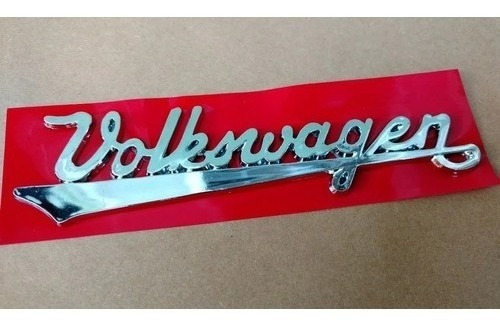Emblema Letreiro Volkswagen Manuscrito Cromado Fusca Kombi
