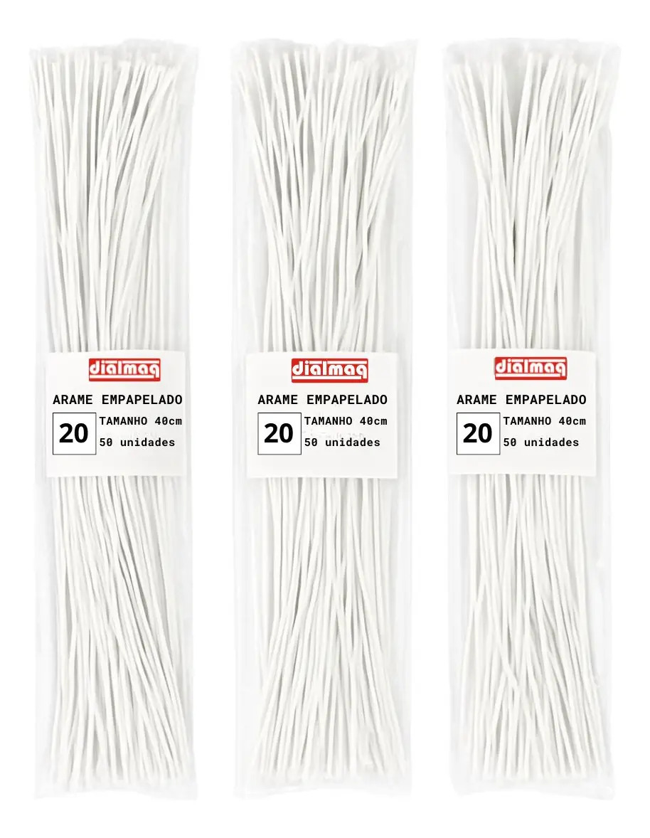 50un- Arame Encapado Para Flor Gigante N20 -c/40cm