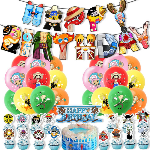 Fiesta One Piece Globos De Cumpleaños Infantil Decoración
