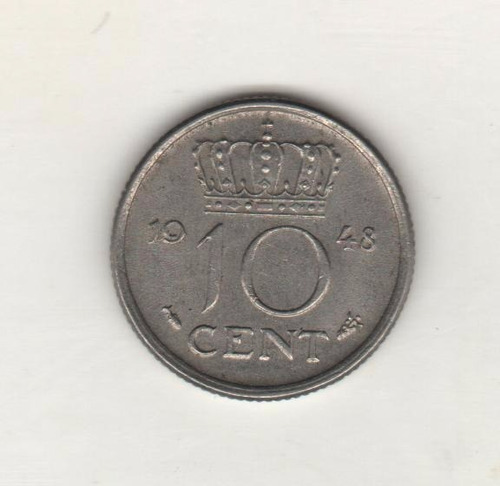 Holanda Moneda De 10 Centavos Año 1948 - Km 177 - Excelente