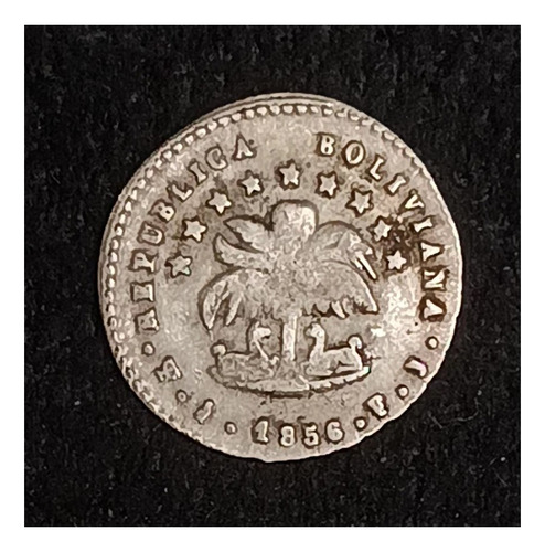 Bolivia 1/2 Sol 1856 Fj Exc Plata Km 118.2 Con Valor