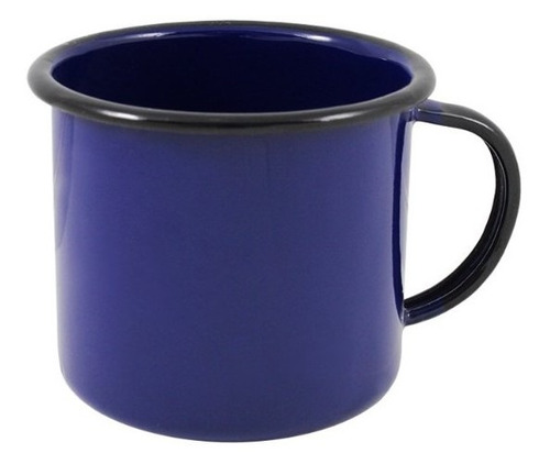 Caneca Média Esmaltada Azul 160 Ml Ewel