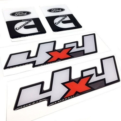 Kit Emblemas 4x4 F-4000 16/Cummins Lateral Adhesivo Resinated