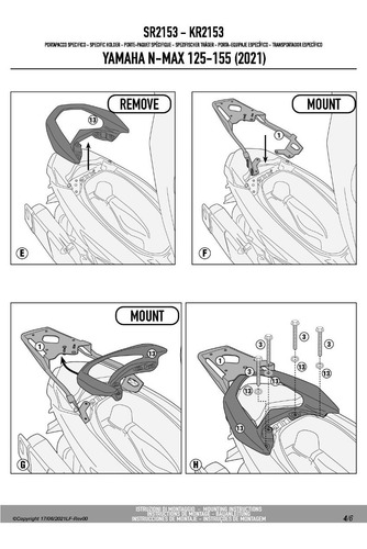 Imagen 4 de 7 de Soporte Baul Trasero Givi Yamaha Nmax 155 Moto Delta