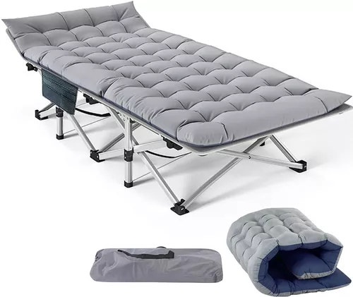  Saturey Cama plegable simple para el hogar, cama plegable para  camping, cama portátil de metal, cama de lujo para la oficina, almuerzo,  cama de playa (color: gris) : Hogar y Cocina