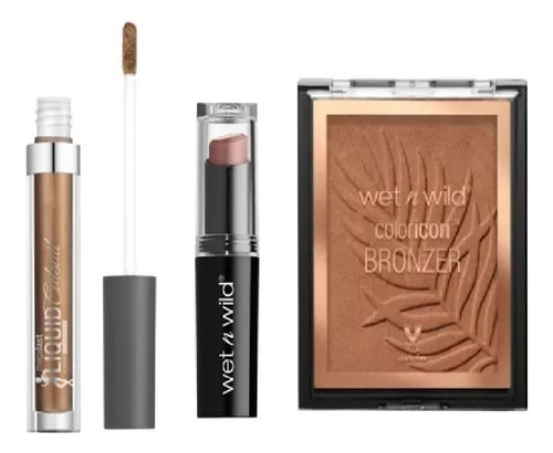 Wet N Wild Bronze Beauty Kit 3 En 1 Ilumindor+sombra+labial