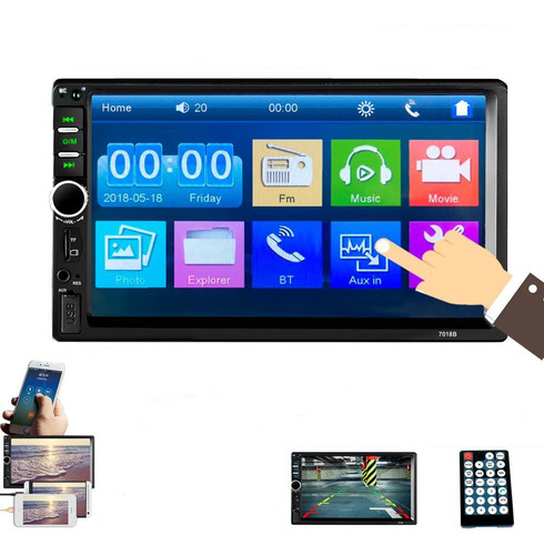 Estéreo Para Coche Con Bt 7 En Pantalla Hd Y Cámara De March