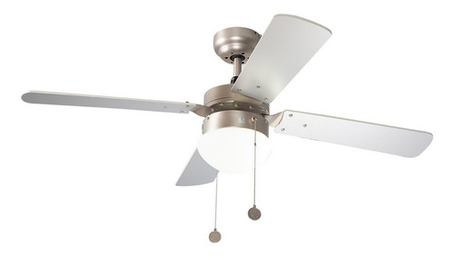 Ventilador Techo Gris Plata Aspas Blanco / Gris 42 Led
