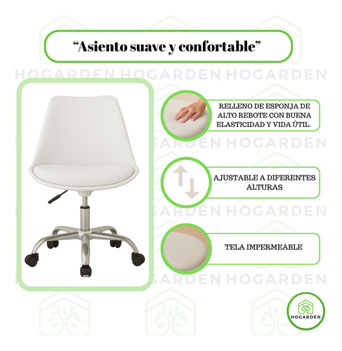 Silla Alta Confort Ejecutiva De Oficina Con Cojín 3 Pzs