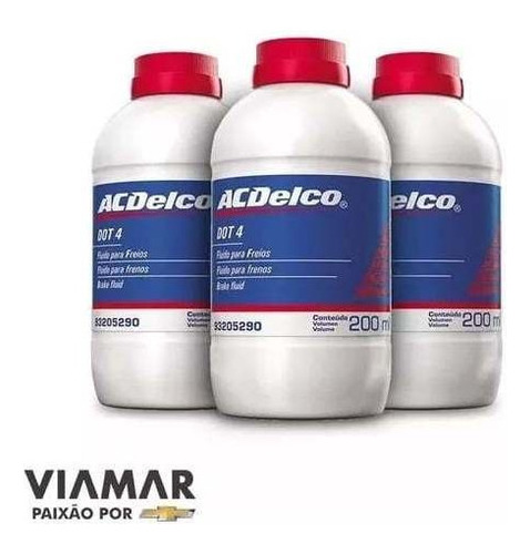 Kit 3 Oleo Fluido Freio Dot4 Acdelco S10 2019 2020