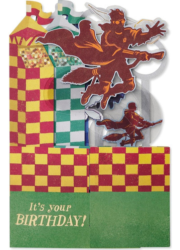 Tarjeta Pop Up Cumpleaños Harry Potter Quidditch