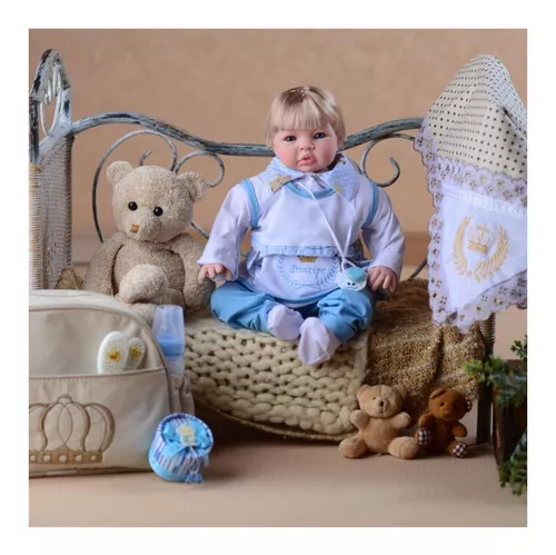 Bebe Reborn Menino Principe Enxoval + Bolsa Maternidade