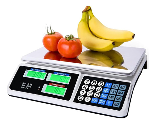 Pesa Balanza Digital Recargable 40kg Gramera Verduras Frutas