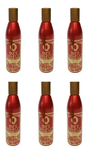 6 Pzas Ouro Shampoo Matizador Rojo 250ml