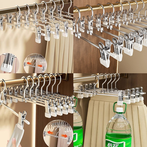 De Perchas Ganchos Para Ropa Acero Inoxidable Con Clips