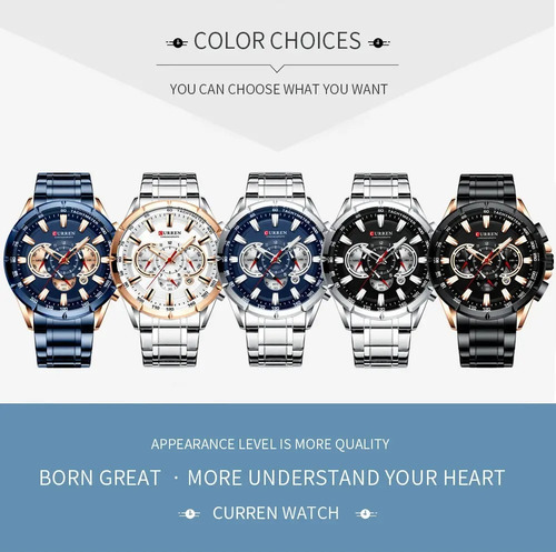 Reloj De Cuarzo De Negocios Curren 8363 A La Moda Para Hombr