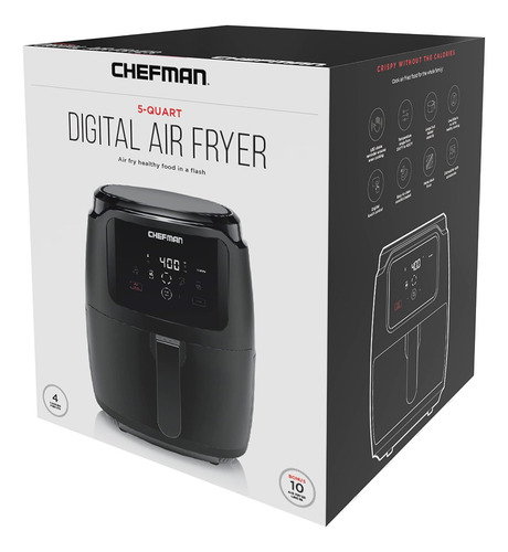 Freidora Chefman, Tiempo Y Temperatura Ajustables
