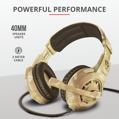 Imagen 9 de 12 de Audífonos gamer Trust Radius GXT 310 desert camo