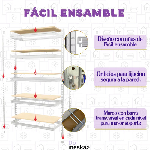 Estante Con Repisas 5 Niveles Multiusos Práctico Inmatmex