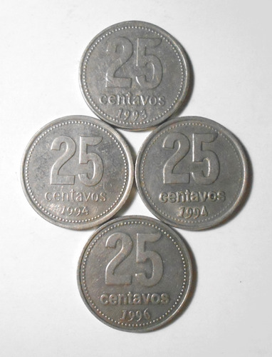 Argentina 25 Centavos 1993/94 X 2 ( Fina Y Gruesa ) Y 1996