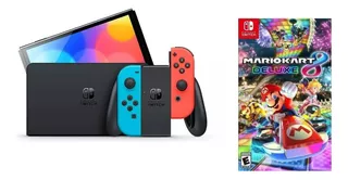 Nintendo Switch Oled 64gb Color Negro Y Juego Mario Kart 8