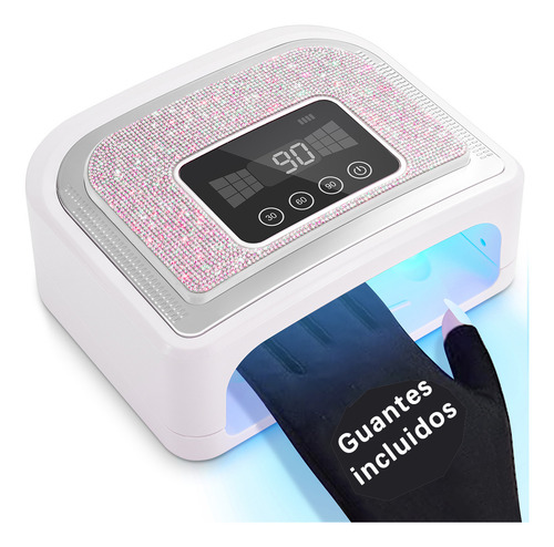 Funsmile Lámpara De Uñas 120w/30LED Secadora For Manicura Recargable, 30 Perlas LED 360° Curado Uniforme, Luz Suave 365+405nm, 4 Temporizadores + Sensor Inteligente, 2-5h Uso Inalámbrico