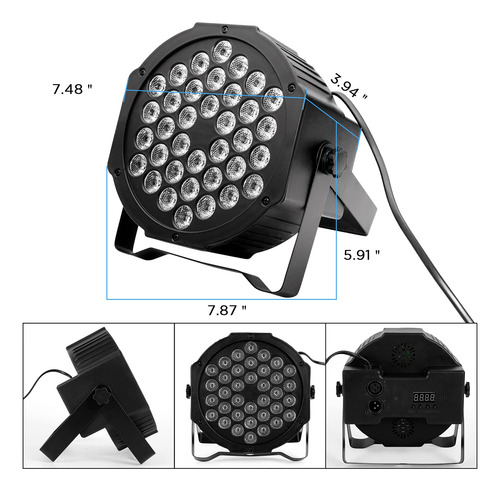 Luces Dj Par Led Rgb Con 7 Modos Y Mando A Distancia Paquete