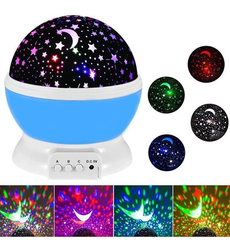 Proyector Lampara Luz Led Galaxia Estrellas Cielo Niños Bebé