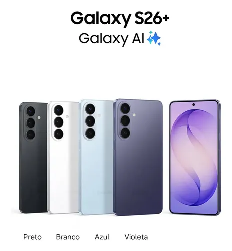 Celular Samsung Galaxy S26+ 5G, 256GB, 12GB RAM, Galaxy AI, Câmera