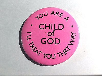  I Am A Child Of God  Button Pink Christian Pin Pinback  Lql