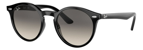 Óculos de sol Ray-Ban Junior 8-12 anos armação de injected cor gloss black, lente grey de policarbonato degradada, haste black de injected - RJ9064S