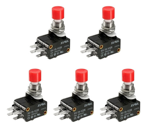 5pcs Ds448 6-termimals Pulsador Tipo Micro Interruptor