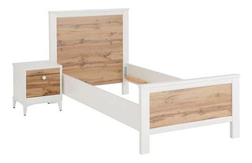 Imagen 8 de 9 de Mesa De Noche Madera Natural Y Blanco Ref: Kjell