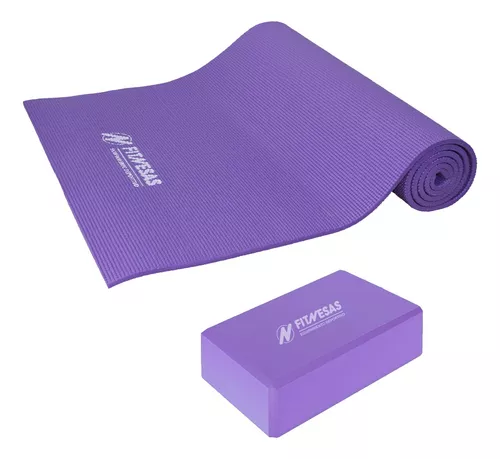 Kit Set Yoga Mat Alfombra Colchoneta 8 Mm + Taco Pvc Fitness