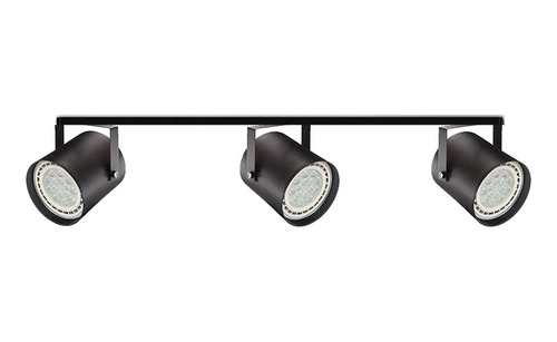 Riel 1 Metro Con 3 Tachos Cilindro Negro Ar111 Apto Led