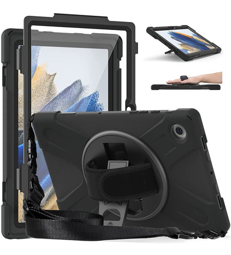 Funda C/protector De Pantalla Galaxy Tab A8 10.5 Case Negra