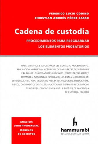 Cadena De Custodia, De Godino. Editorial Hammurabi, Tapa Blanda, Edición 1 En Español, 2020