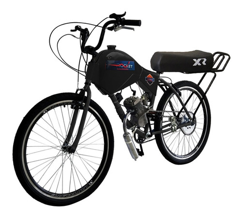 Bicicleta Motorizada 80cc Carenada Banco Xr Rocket Cor Preto Cadillac