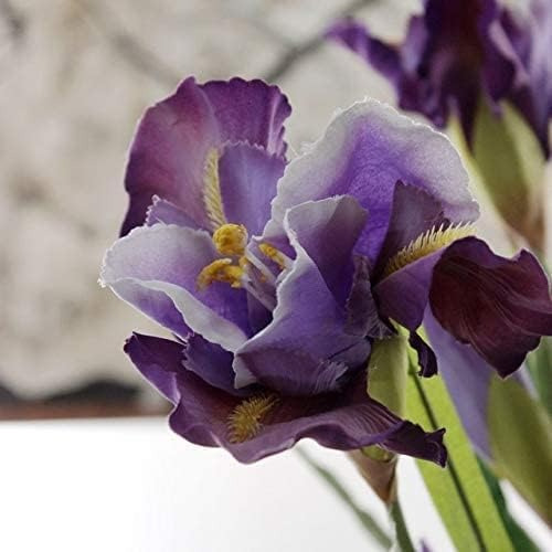 Vara De Iris Flores Artificiales Finas Decoración Paq 3 Pz Color Violeta