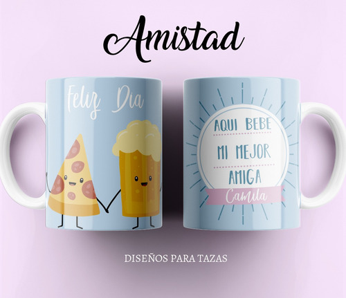 Plantillas Sublimar Tazas Dia Del Amigo Amiga Amistad #t245