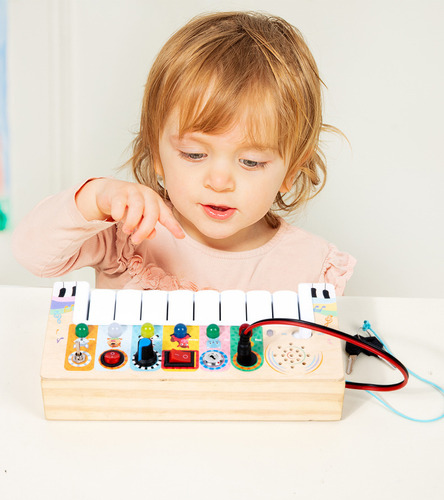 Juguete De Madera Para Niños Piano Electrónico Hands On