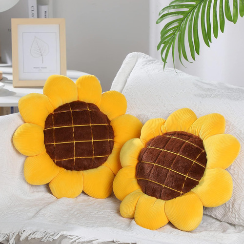 Coume 2 Piezas De Cojines De Suelo Con Forma De Girasol Amar