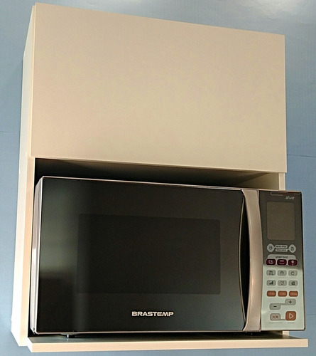 Armário Aéreo Nicho Multiuso Cozinha Suporte Micro Ondas Mdf Cor Branco