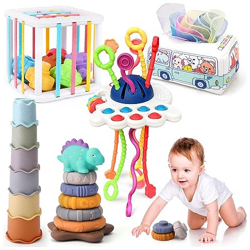 Conjunto De 5 Juguetes Montessori Bebés Que Incluye Cl...