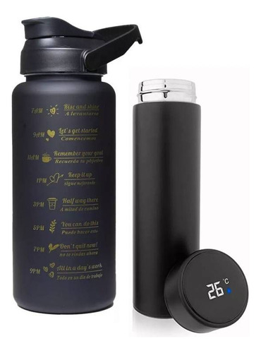 Termo/botella De Agua Motivacional De 2 Litros Deportiva