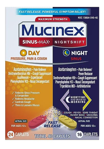 Descongestionante Nasal  Mucinex Máxima Fuerza Sinus-max Pre