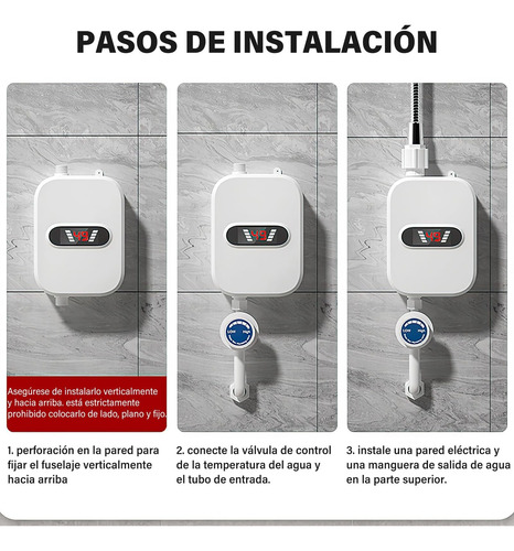 Calentador Agua Termostático Para Ducha3000w 110v Calentador